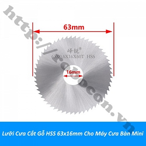 PKK1481 Lưỡi Cưa Cắt Gỗ HSS 63x16mm Cho Máy Cưa ...