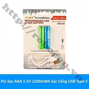  PPKP348 Pin Sạc AAA 1.5V 1200mWh Sạc Cổng USB Type ...