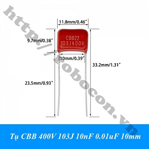 TD234 Tụ CBB 400V 103J 10nF 0.01uF 10mm