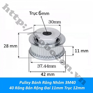 PKK1556 Pulley Bánh Răng Nhôm 3M40 40 ...